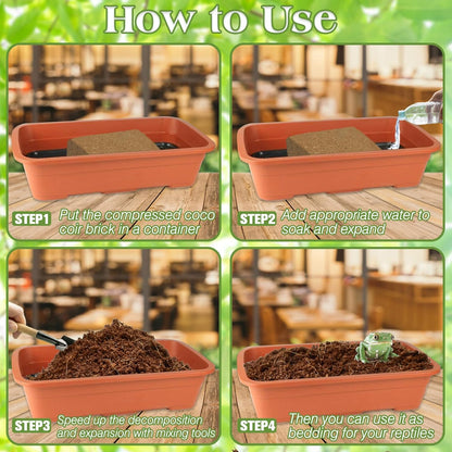 ZeeDix 10LB Compressed Coconut Fiber Substrate, 100% Organic Coco Coir Fiber Brick Husk Substrate
