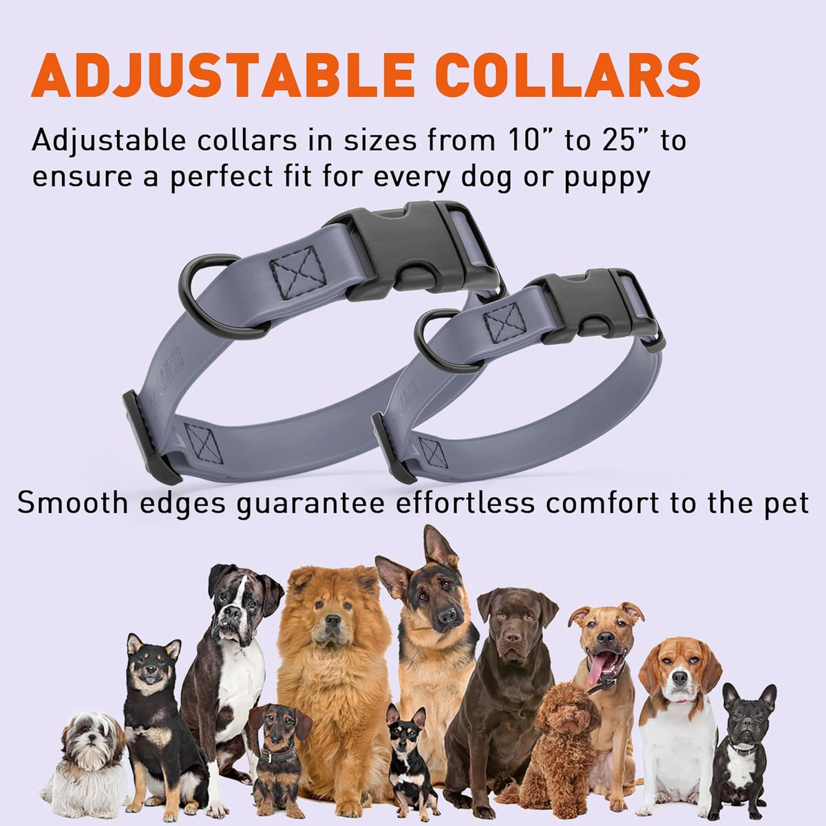 Dogline Biothane Waterproof Dog Collar with Quick Release Buckle Strong Coated Nylon Webbing with
