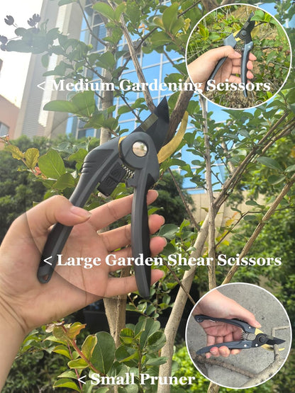 4 Piece Gardening Scissors Folding Saw and Pruner Set Sharp Hand Garden Clippers Set with Folding