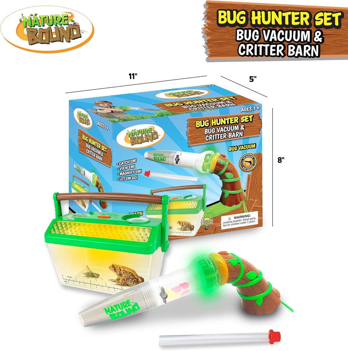Nature Bound Bug Catcher Toy, Eco-Friendly Bug Vacuum, Catch and Release Indoor/Outdoor Play, Ages