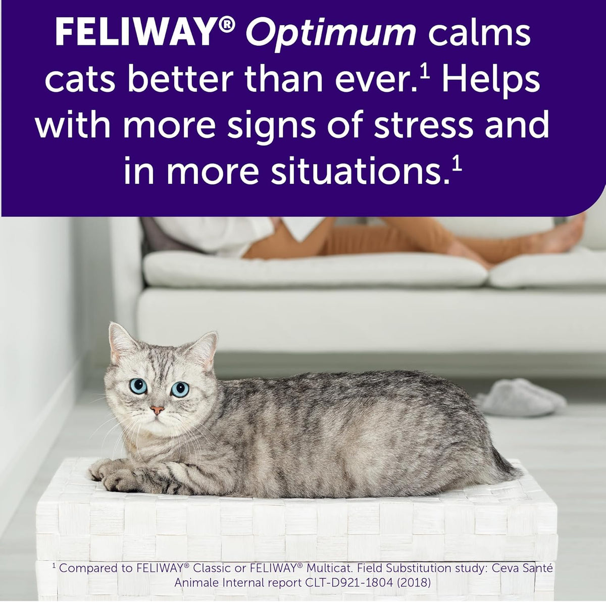 FELIWAY® Optimum 30 Day Cat Calming Plug In Pheromone Diffuser Starter Kit, 48ml - Helps Reduce