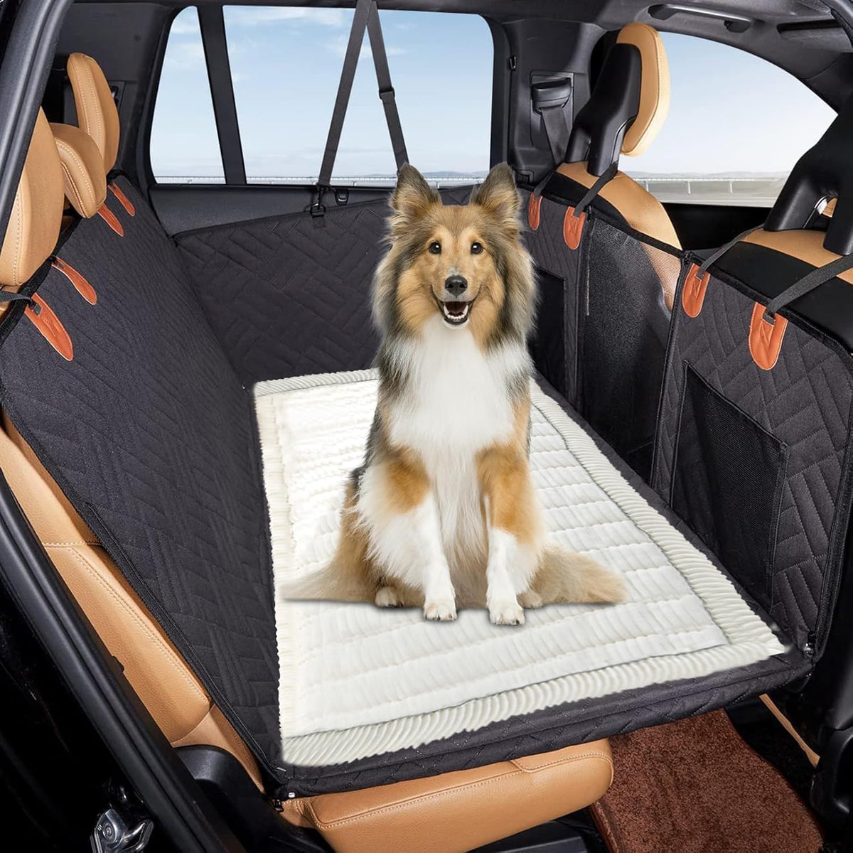 VClife Dog Bed Mat for Car, Anti Slip Pet Bed Travel Pad Comfortable Furry Dog Car Seat Cover for