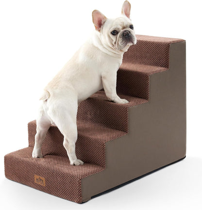 Dog Stairs for Small Dogs, 5 Tier Wider Pet Stairs for High Beds, 23.6" H Non-Slip Dog Steps for