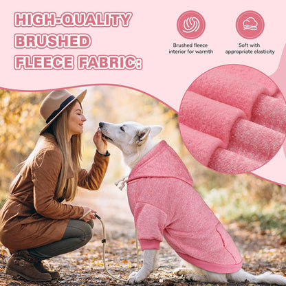 Dog Sweaters for Small Dogs Dog Hoodie Fleece Soft Pet Clothes Sweatshirt with Pocket Pet Hoodie