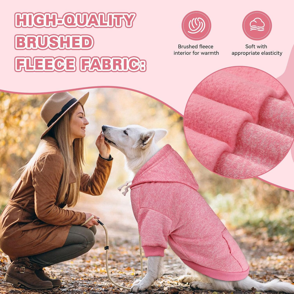 Dog Sweaters for Small Dogs Dog Hoodie Fleece Soft Pet Clothes Sweatshirt with Pocket Pet Hoodie