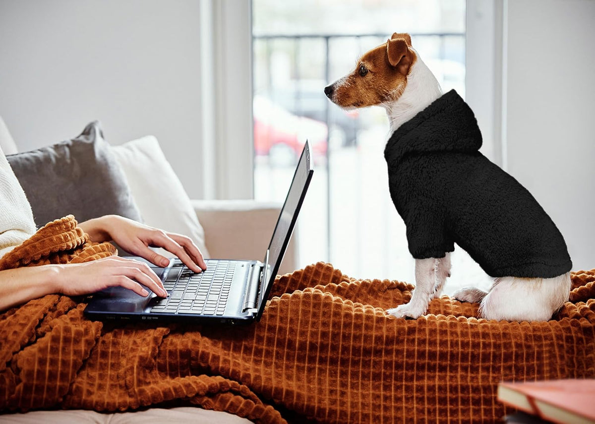 Fuzzy Dog Sweaters for Small Dogs Dog Hoodie Pet Clothes Warm Soft Cozy Coats Hooded Sweatshirt