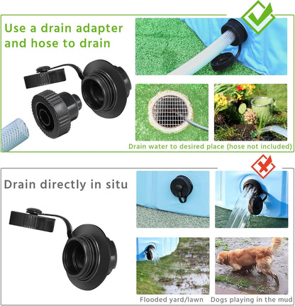 Yaheetech Foldable Dog Pools 63 x 12 Inches Collapsible Hard Plastic Pets Swimming Pool Portable