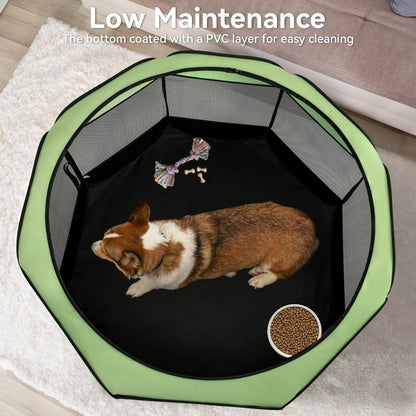 A4Pet Portable Pet Playpen, 49” Pop Up Dog Playpen with Bowl, Suitable for Puppies, Kittens, and