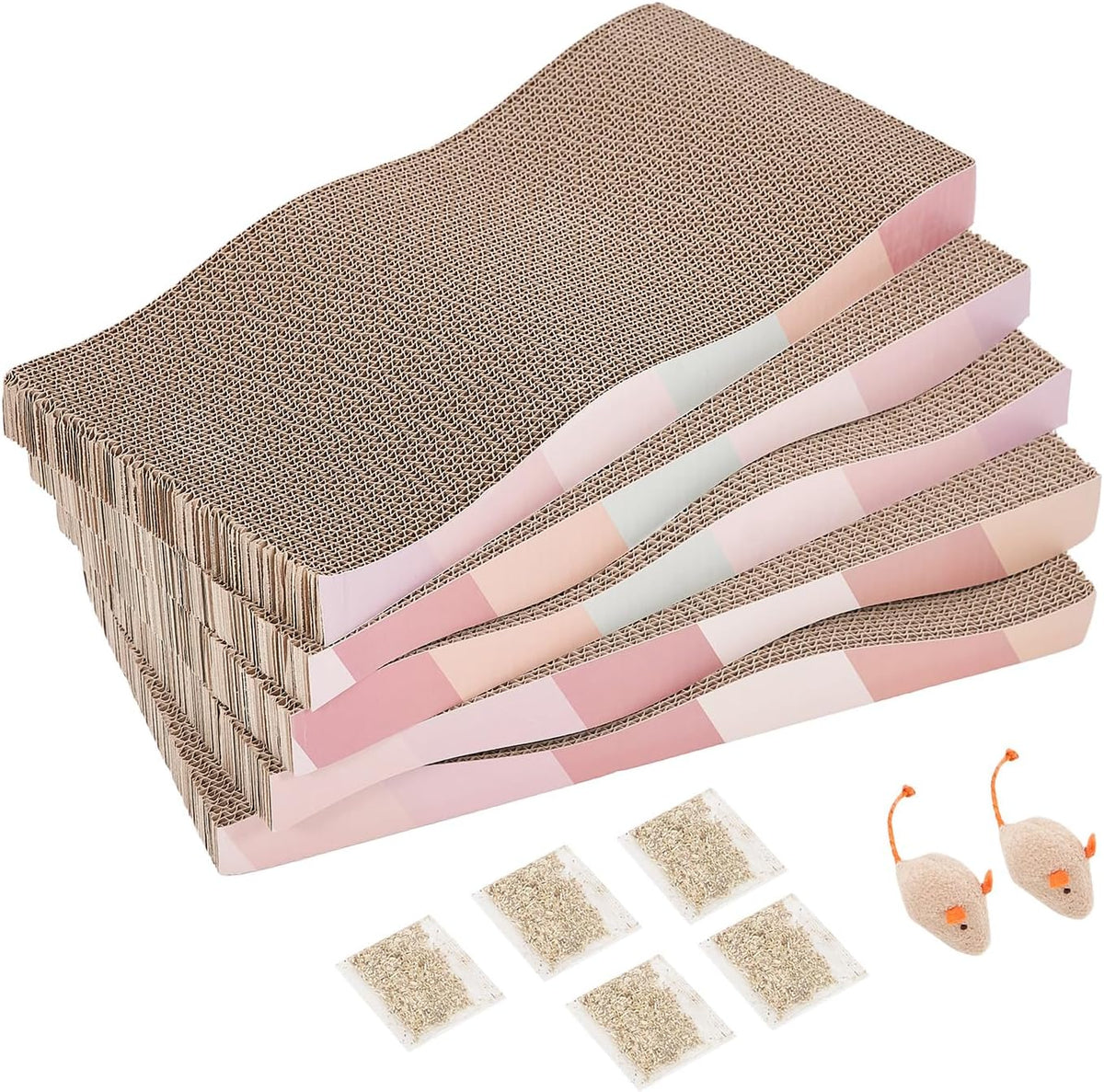 Cat Scratching Pads Cardboard Cat Scratchers for Indoor Cats Reversible Large Wide Corrugated with