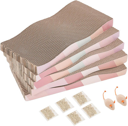 Cat Scratching Pads Cardboard Cat Scratchers for Indoor Cats Reversible Large Wide Corrugated with