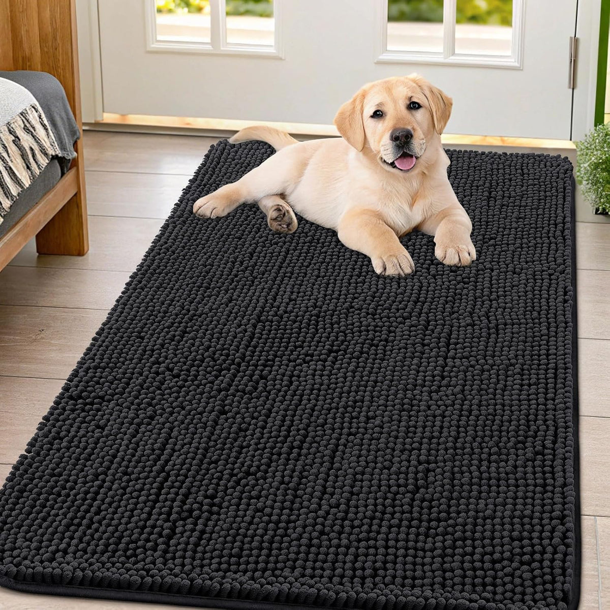 Smiry Dog Door Mat for Muddy Paws 47x32, Absorbs Moisture and Dirt Doormat, Non-Slip Washable Quick