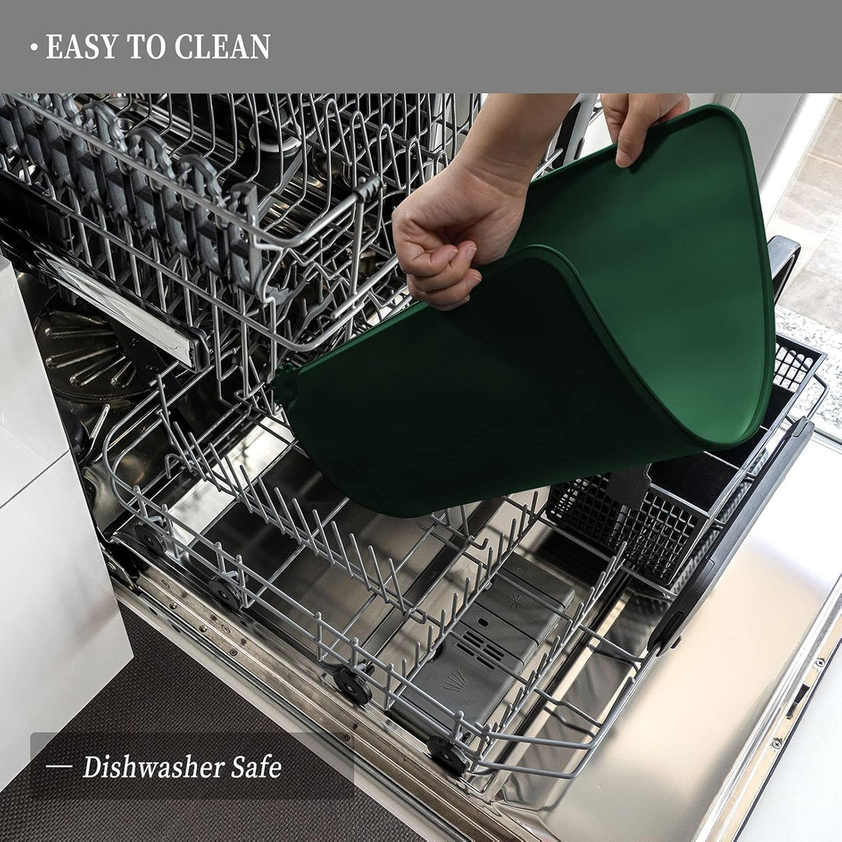 Waterproof Pet Feeding Mat with High Raised Edges, Heavier and Thicker Placemats for Cat Dog Water