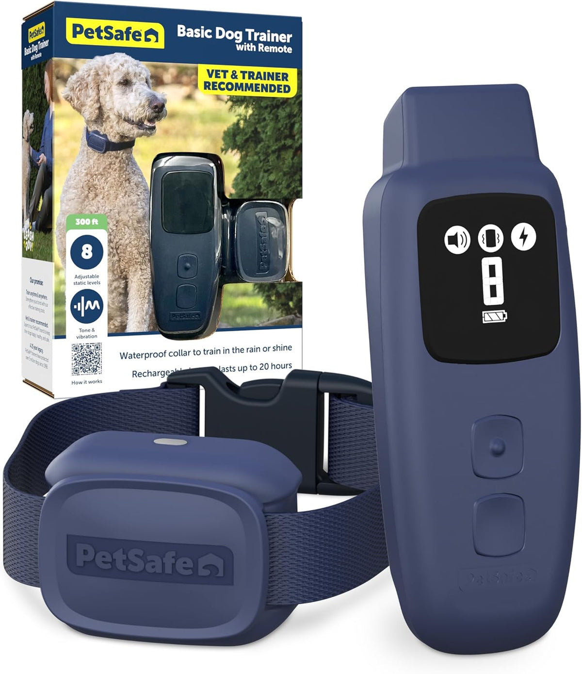 PetSafe Basic Dog Trainer with Remote – Waterproof Training Collar – 300 ft Range – Tone, Vibration