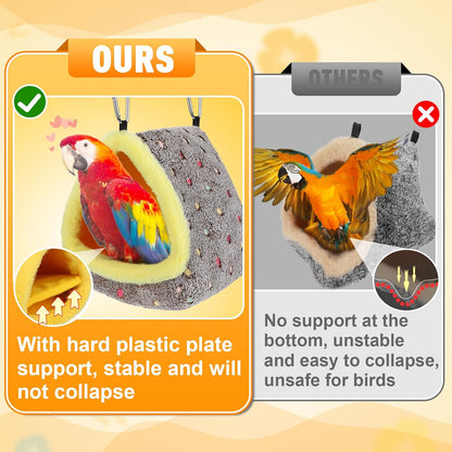 MEWTOGO Large Warm Bird Nest House - Cozy Bird Bed for Cage with Mat, Hanging Hammock Shed Hideaway