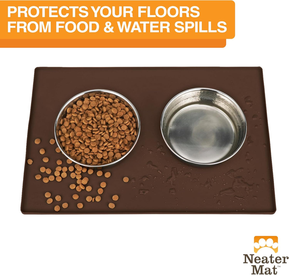 Neater Pet Brands Neater Mat Pet Mats for Food and Water, Cat & Dog Bowl Mat Waterproof Silicone