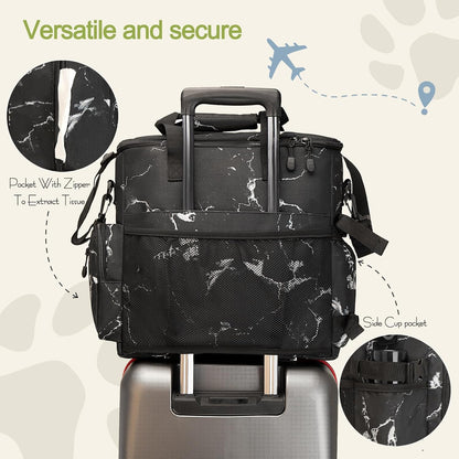 Dog Travel Bag,Weekend Pet Travel bag Set for Dog and Cat,Airline Approved Tote Multi-Function Dog