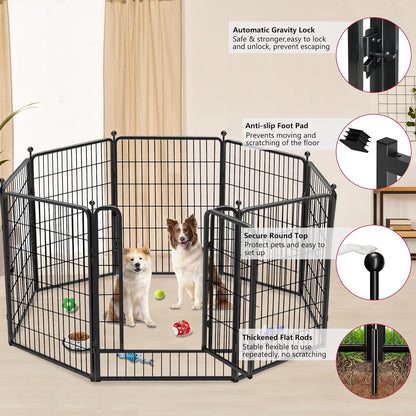 Dog Playpen 40 inch 32 Panels Indoor Outdoor Dog Pen for Large/Medium/Small Dogs Heavy Duty Metal