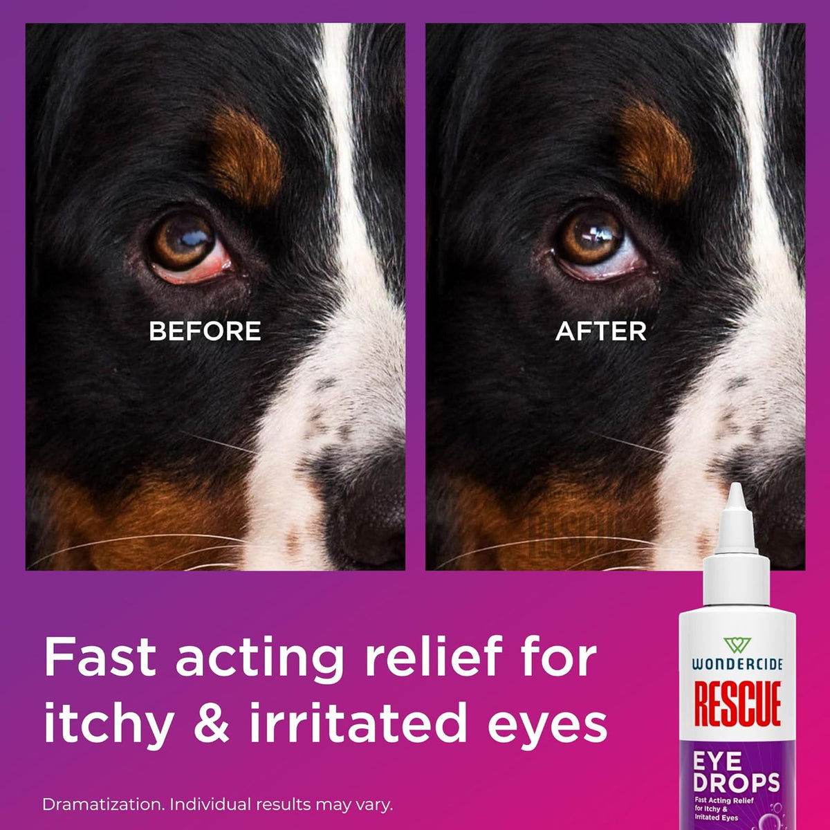 Wondercide Rescue - Eye Drops and Wash for Pets - Relief for Dogs and Cats from Allergies, Itchy