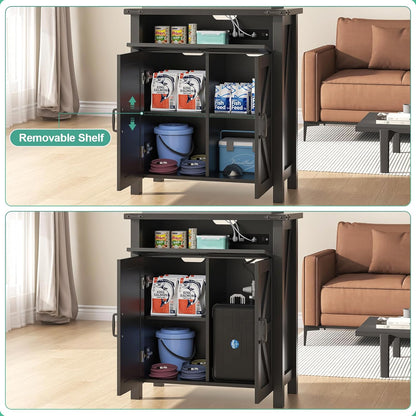 20 Gallon Aquarium Stand With Charging Station, Farmhouse Fish Tank Stand, Reptile Tank Stand