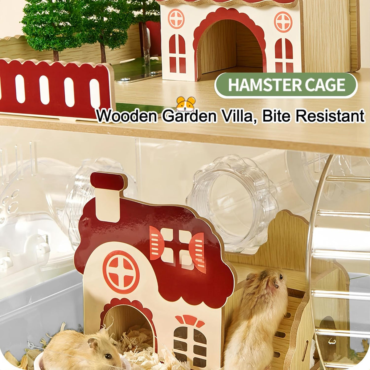 17 in 1 Clear Acrylic Hamster Cage with All Accessories,13.5''L* 10''W* 21''H Dwarf Hamster