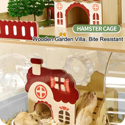 17 in 1 Clear Acrylic Hamster Cage with All Accessories,13.5''L* 10''W* 21''H Dwarf Hamster