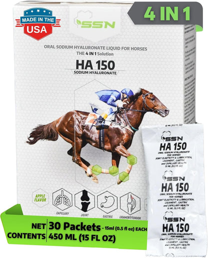 SSN HA 150 - 4 In 1 Horse Supplement - 30 Servings - Equine Joint, Gastric, Ligament/Tendon, Lung