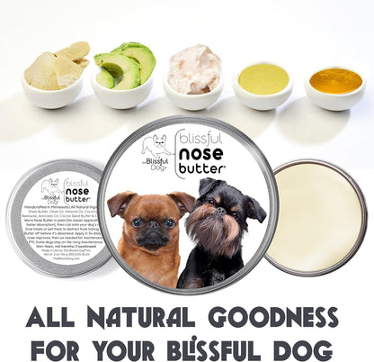 The Blissful Dog Brussels Griffon Nose Butter for Dry, Cracked Skin, Lick-Safe Dog Nose Balm with