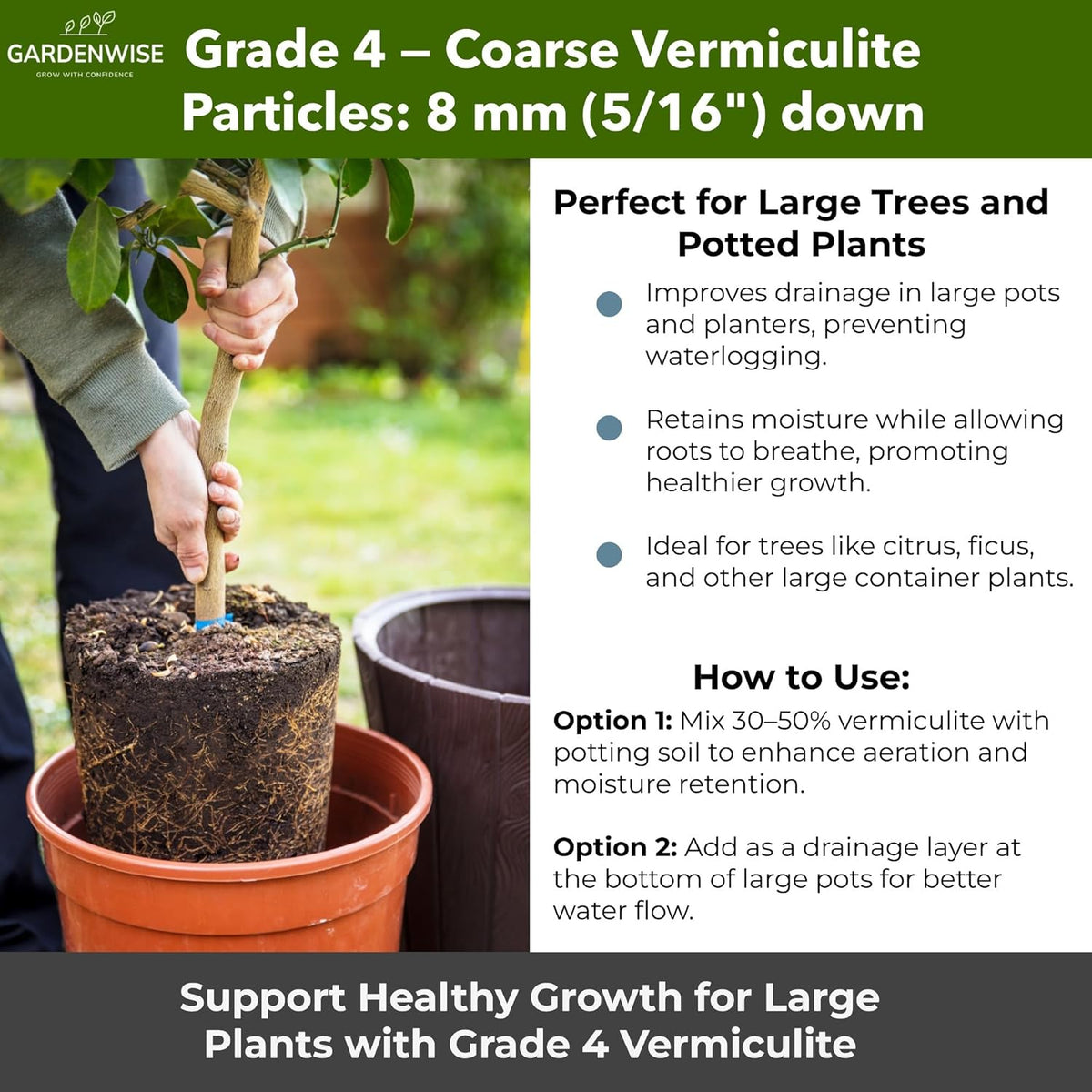 Organic Coarse Vermiculite for Indoor Gardening Plants and Mushrooms – Enhances Soil Aeration, Seed
