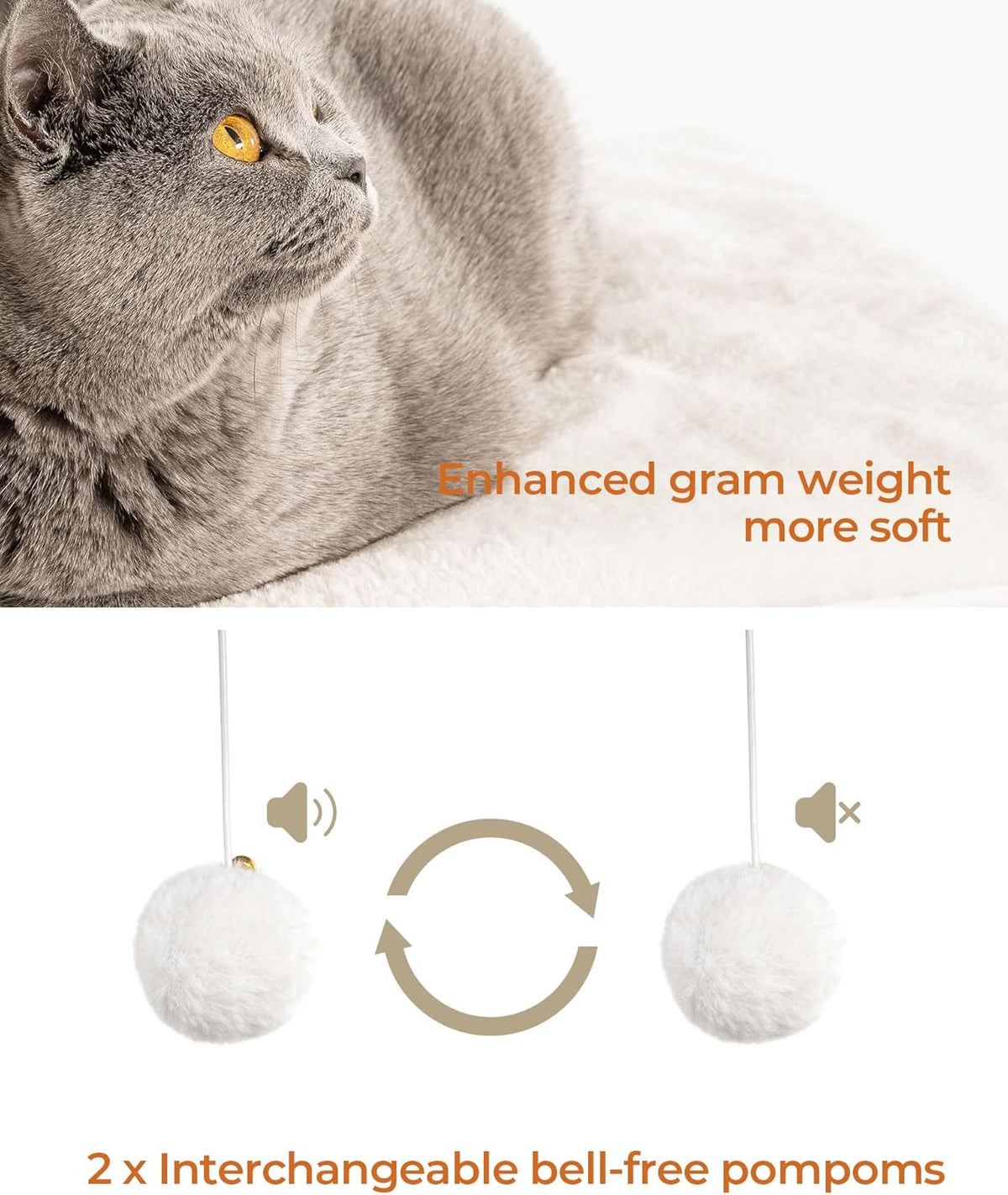 FourFurPets 35.4in 3-Tier Modern Cat Tree Tower Condo, Cat Scratch Posts for Indoor Cats, Big