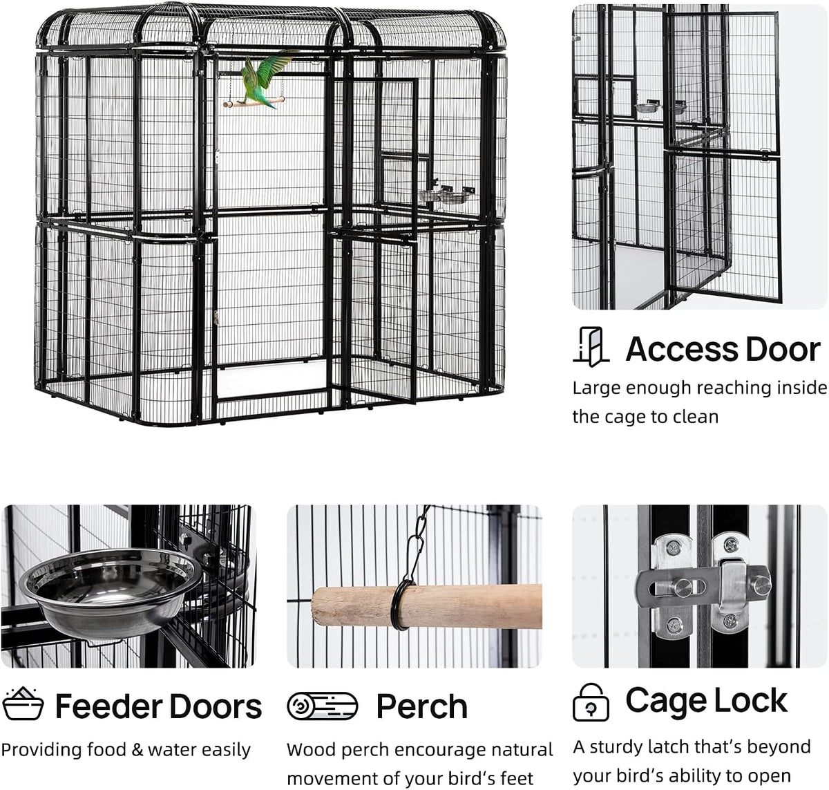 wonline Parrot Cages for Large Birds Outdoor Extra Large Bird Cage with Bird Cage and Perch