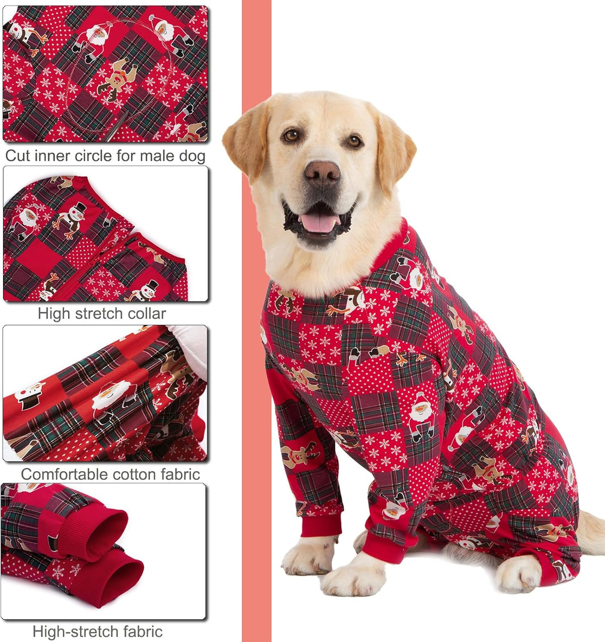 Yeapeeto Dog Onesie Surgery Recovery Suit for Large Medium Bodysuit Dogs Pajamas PJS Full Body for