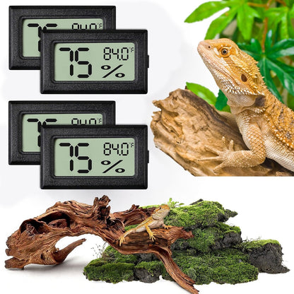 Reptile Thermometer and Humidity Gauge,4PCS Digital Adhesive Reptile Hydrometer Thermomete Tank