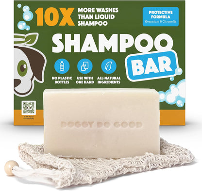 Doggy Do Good Deshedding Dog Shampoo Bar, Dog Soap Bar, Geranium & Citronella Shampoo for Dogs