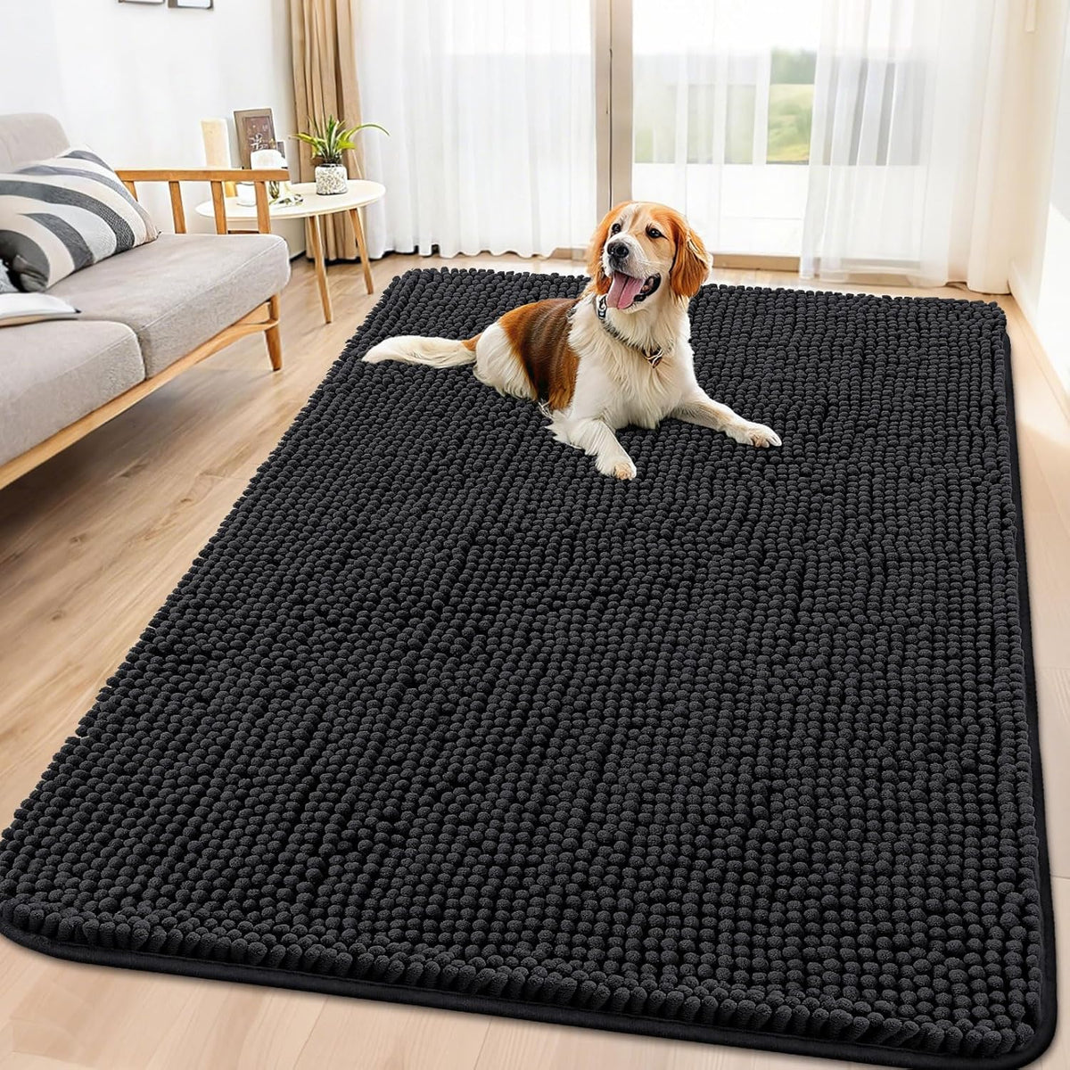 Smiry Dog Door Mat for Muddy Paws 71x46, Absorbs Moisture and Dirt Doormat, Non-Slip Washable Quick