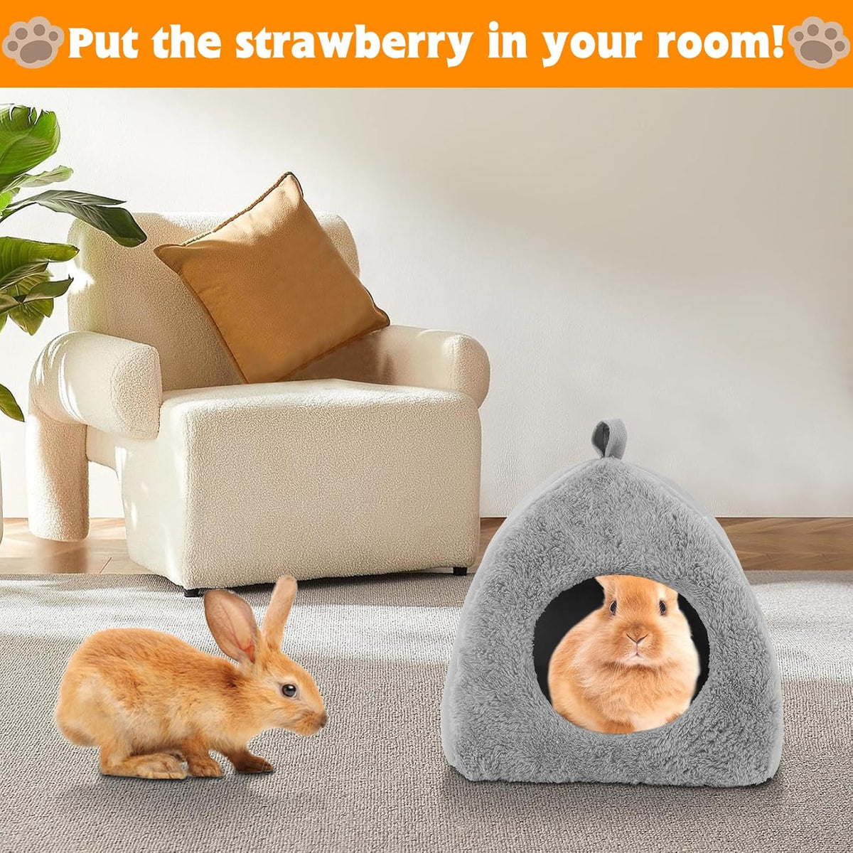 BWOGUE Guinea Pig House Bed Cozy Hamster Cave Large Hideout for Dwarf Rabbits Hedgehog Bearded