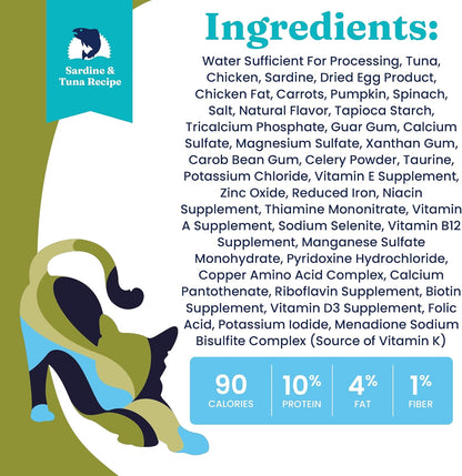 Solid Gold Wet Cat Food Pate - Healthy Canned Cat Food Pate w/Real Tuna & Sardine, Omega Fatty