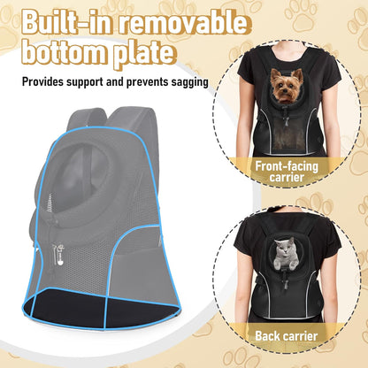 WOYYHO Pet Dog Carrier Backpack Small Dog Front Backpack Ventilated Mesh Dog Travel Back Pack with