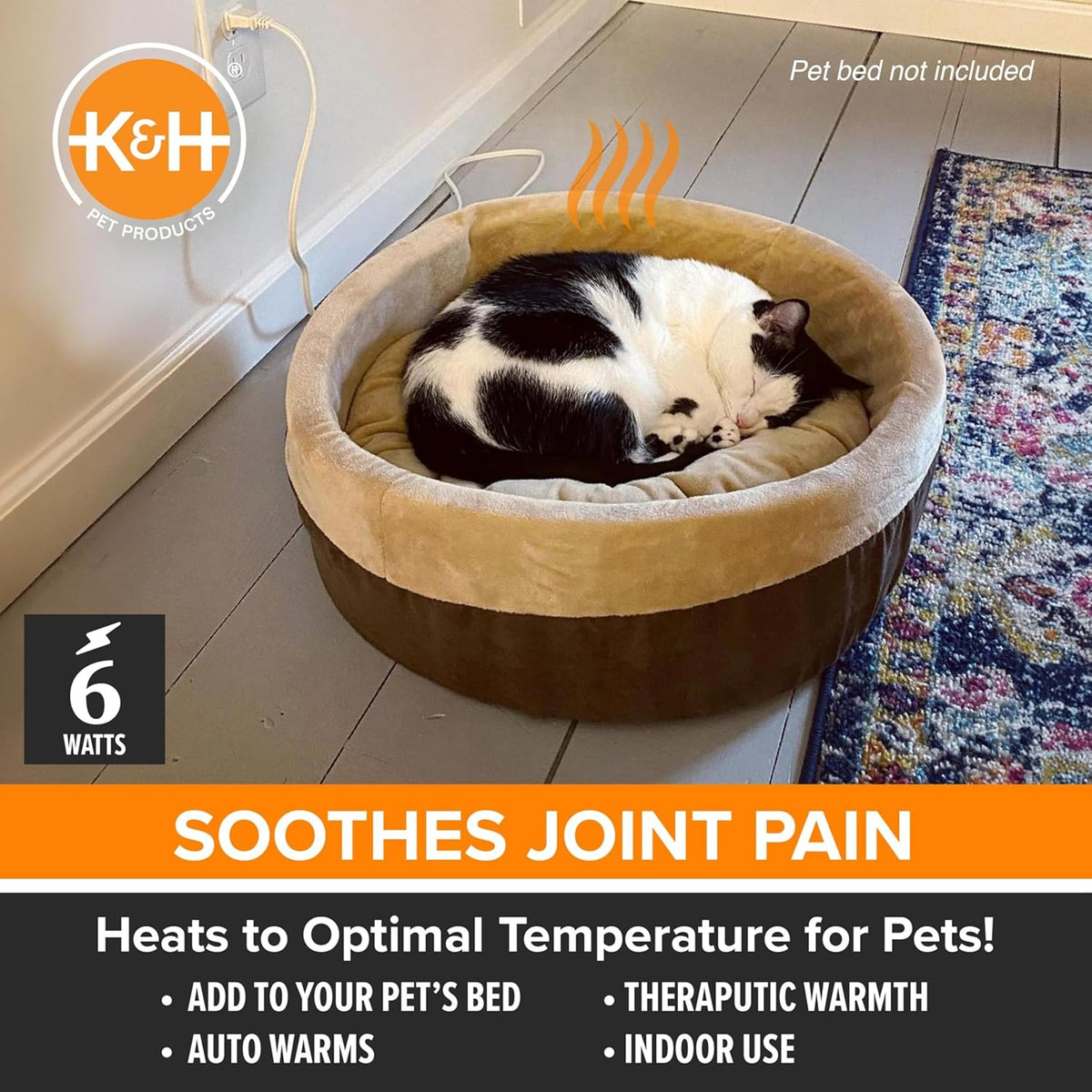 K&H Pet Products Pet Bed Warmer, Turn Any Pet Bed Into a Heated Cat or Dog Bed, Waterproof Indoor
