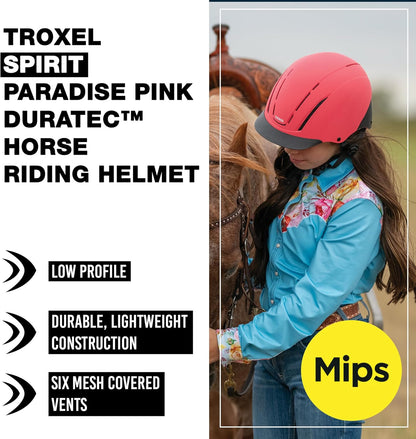 Troxel Spirit MIPS Technology Full Coverage Horse Riding Helmet, Horseback Riding Gear for