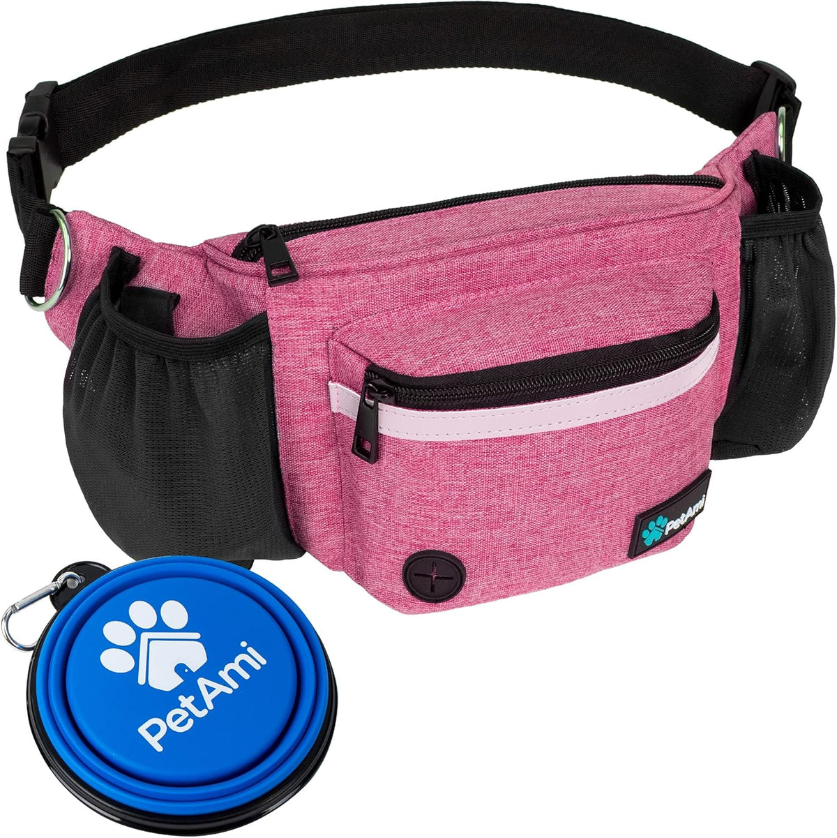 PetAmi Dog Fanny Pack, Treat Pouch for Dog Walking, Training, Built in Poop Bag Dispenser, Water