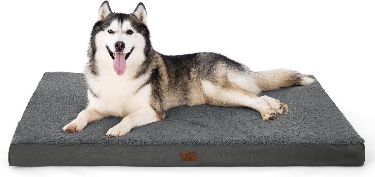 Bedsure XXL Dog Bed for Large Dogs - Orthopedic Flat Giant Pet Beds with Removable Washable Cover