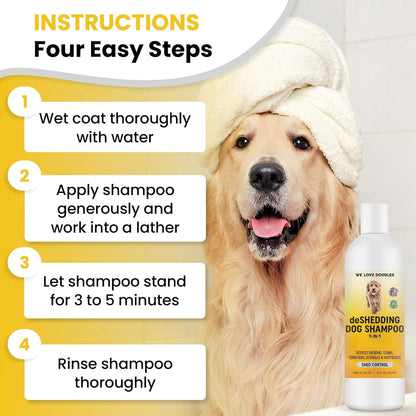 Dog Deshedding Shampoo | Made in USA | Eco-Friendly Ingredients | Shampoo for Shedding & Long