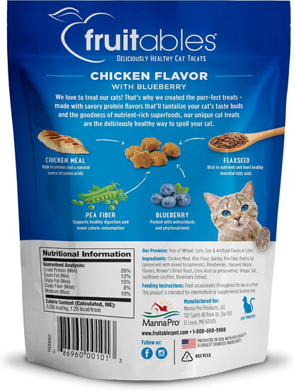 Fruitables Cat Treats Crunchy Cat Treats Packed with Protein Healthy Low Calorie Free of Wheat