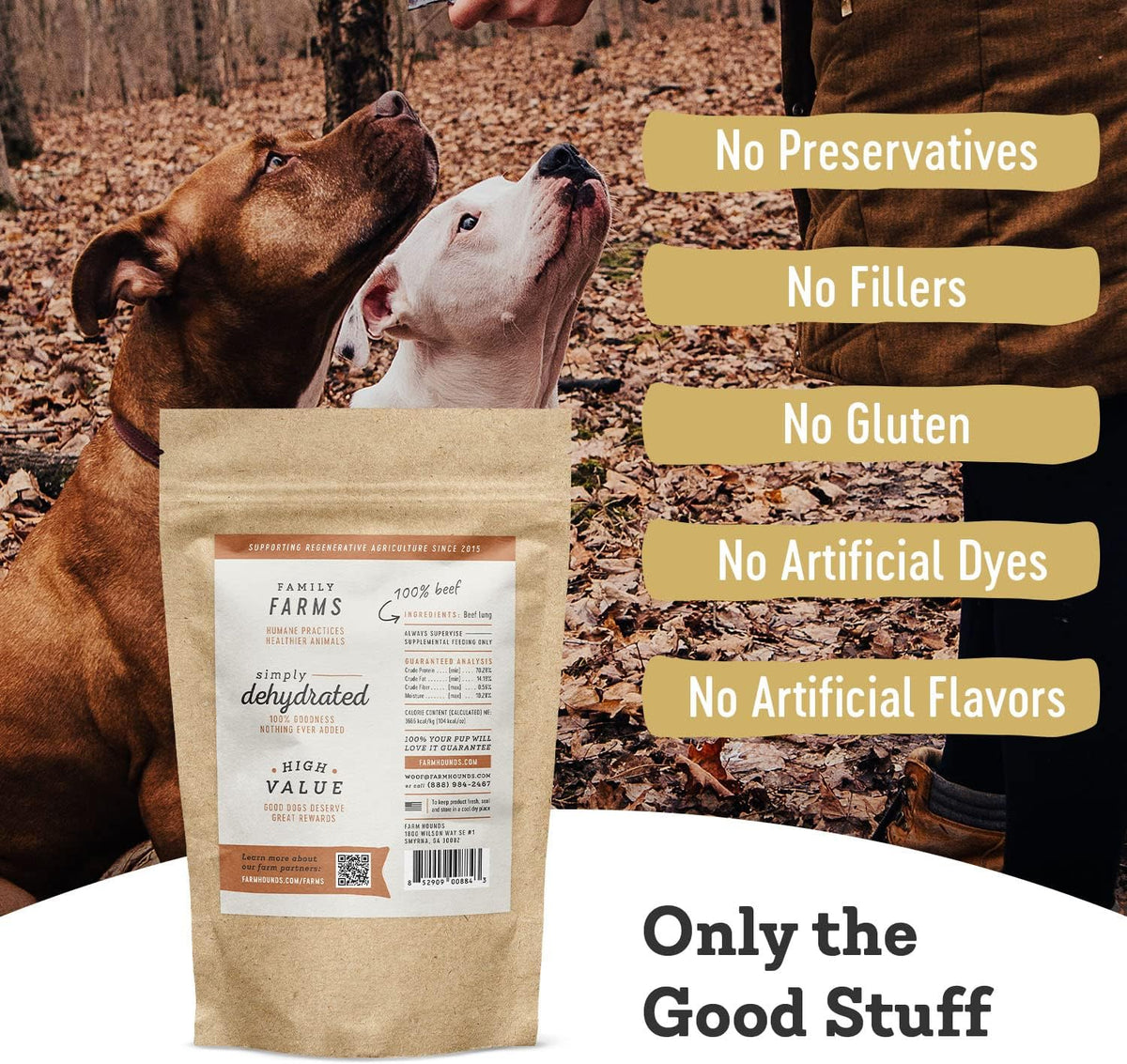 Farm Hounds - Beef Lung - Premium Natural Beef Lung Jerky for Dogs - Made from 100% Humanely Raised