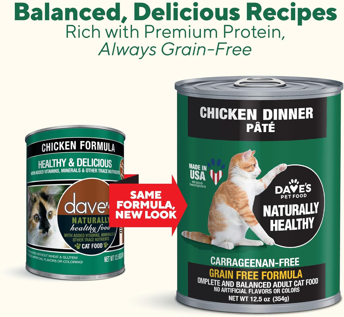 Dave's Pet Food Grain Free Wet Canned Cat Food Pate(Chicken), Made in USA Naturally Healthy, Wheat