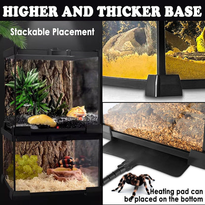 BNOSDM Reptile Tank,8" x 8" x 6" Mini Reptiles Terrarium,Full View Young Lizard Glass Tank,Small