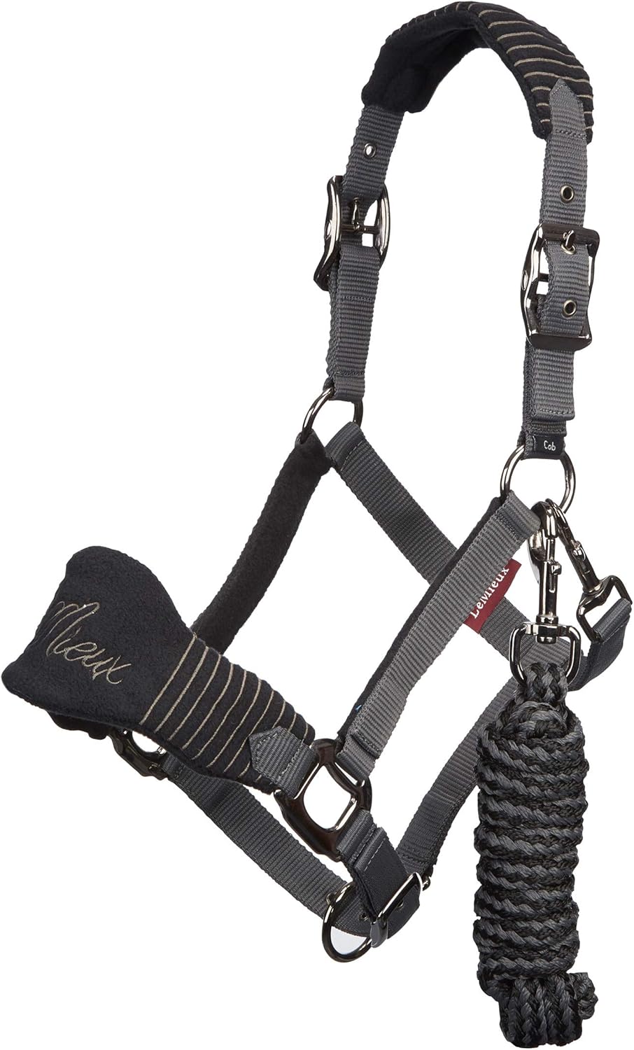 LeMieux Vogue Fleece Headcollar - Halter & Leadrope - Extra Padding, Adjustable at Curb and Poll