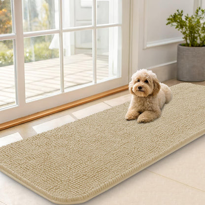 OLANLY Dog Door Mat for Muddy Paws 59x20, Absorbs Moisture and Dirt, Absorbent Non-Slip Washable