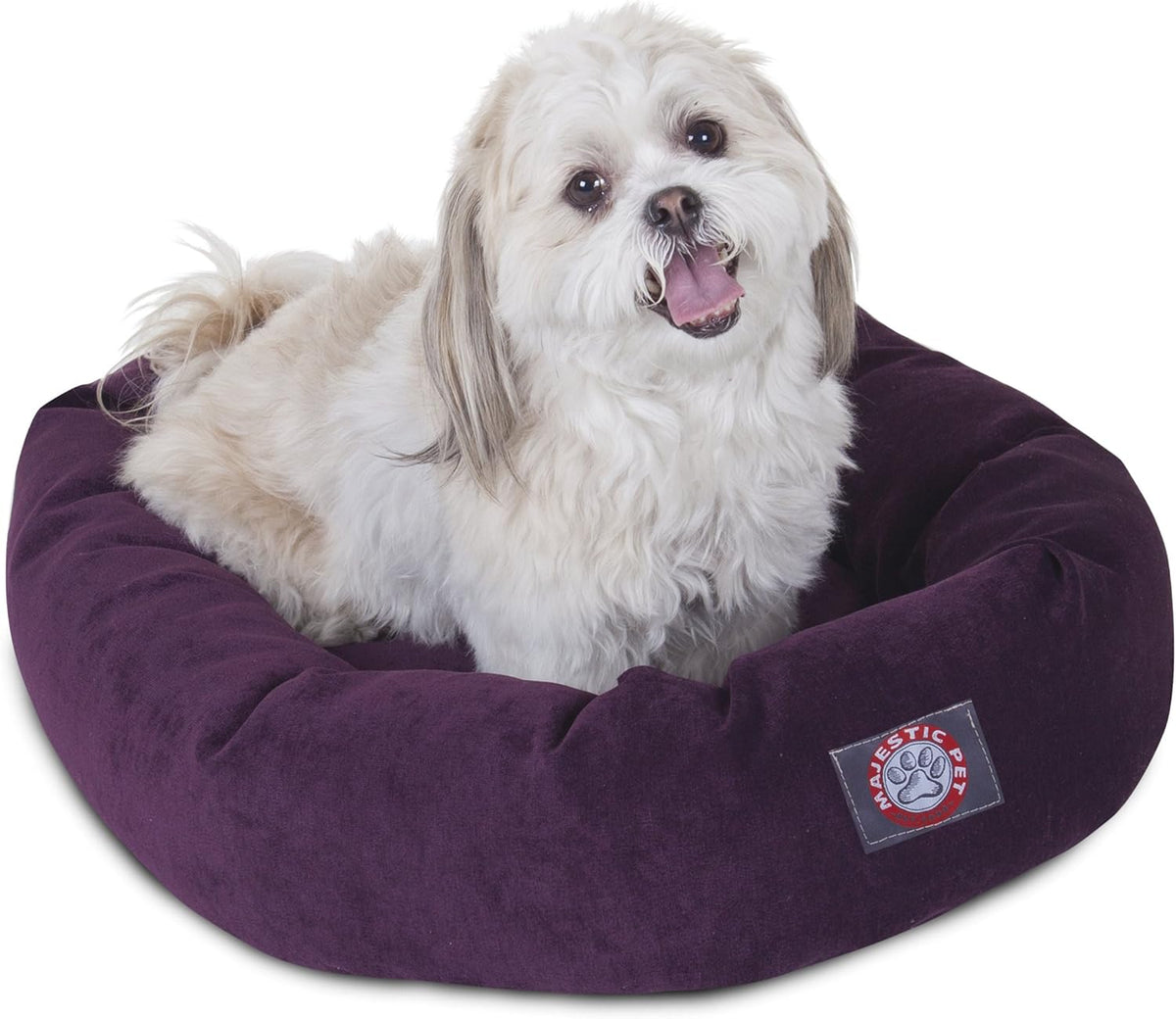 Majestic Pet 24 Inch Micro Velvet Calming Dog Bed Washable 24x19x7 (Inch) – Cozy Soft Round Donut
