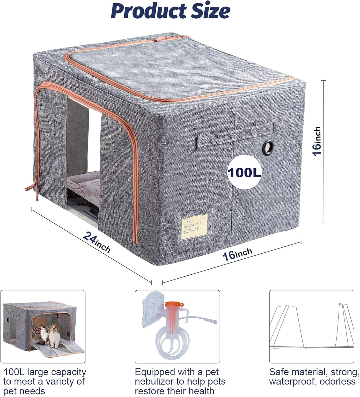 Puppy Incubator, Pet Atomization Oxygen Box, Incubator for Kitten and Puppies, Pet Nncubator with